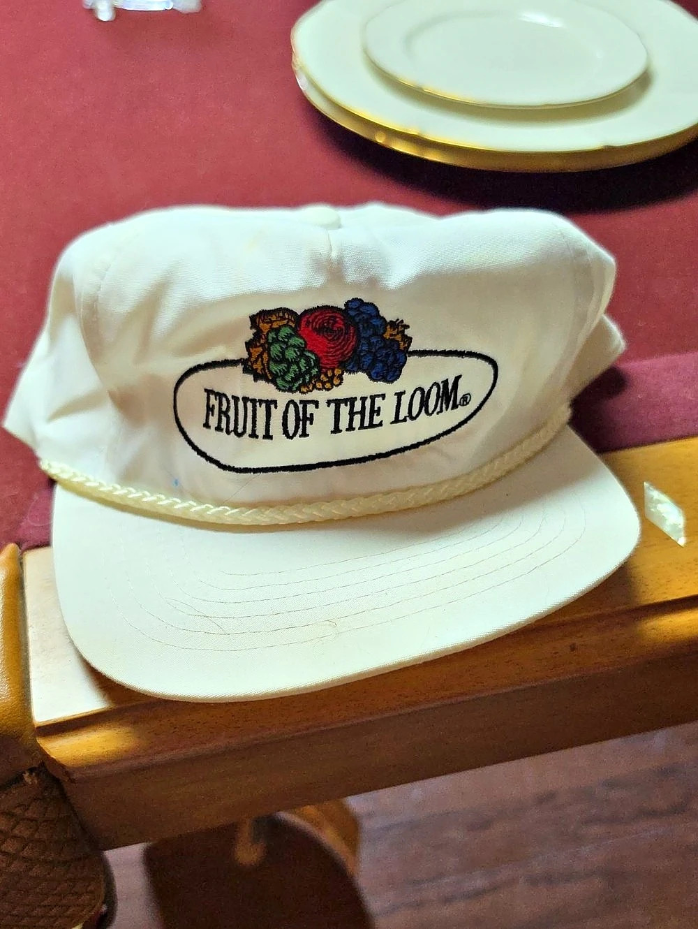 Fruit of the Loom White Logo Baseball Cap